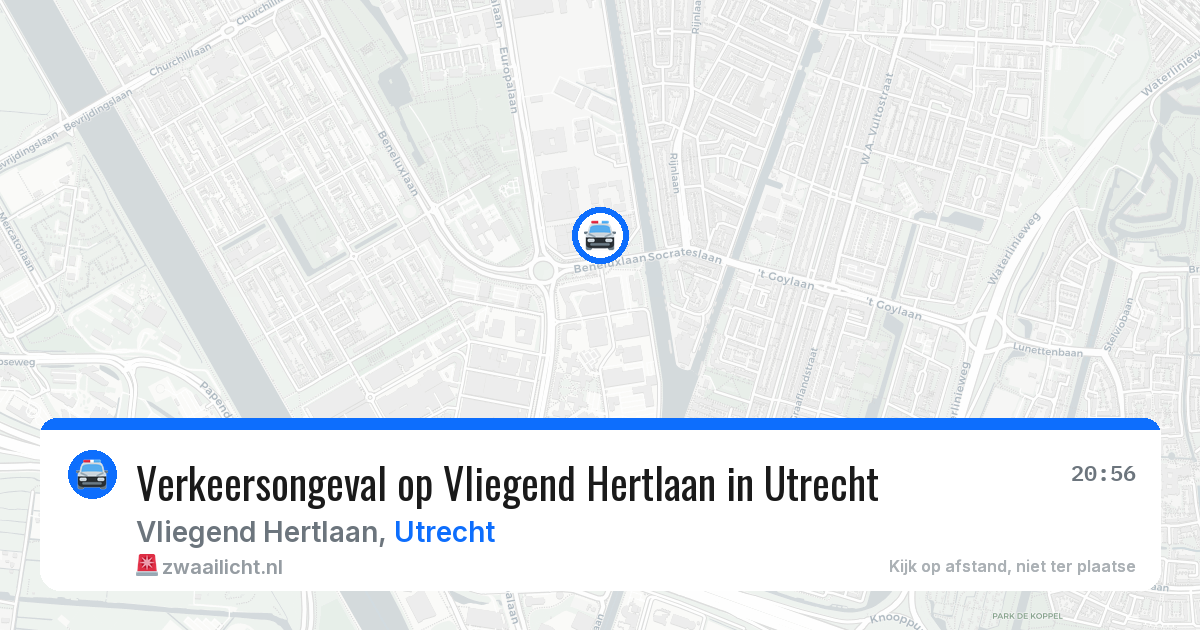 Verkeersongeval op Vliegend Hertlaan in Utrecht — 18 jul 2026