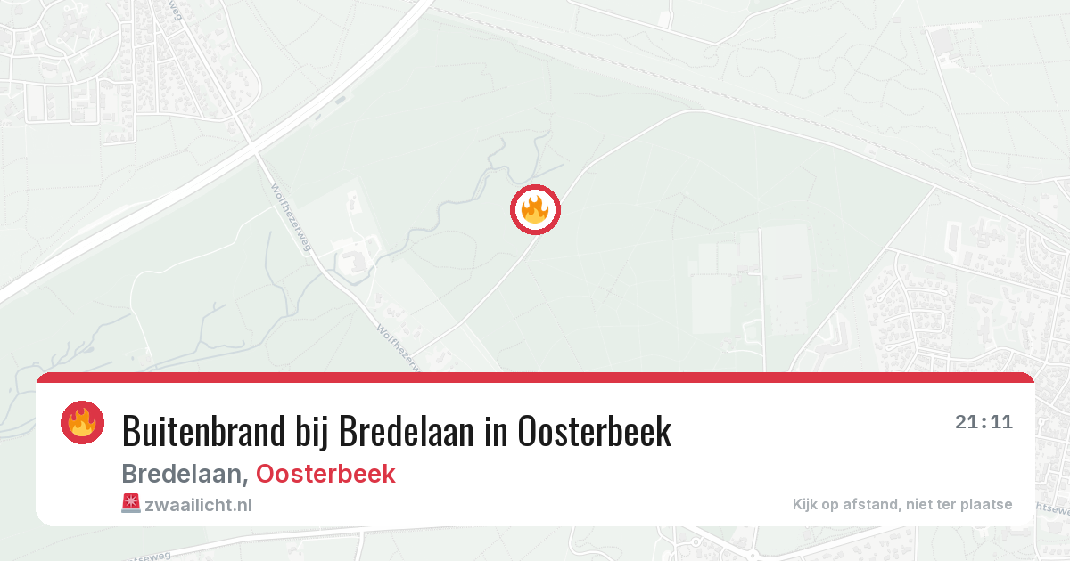 Buitenbrand bij Bredelaan in Oosterbeek — 30 jul 2026