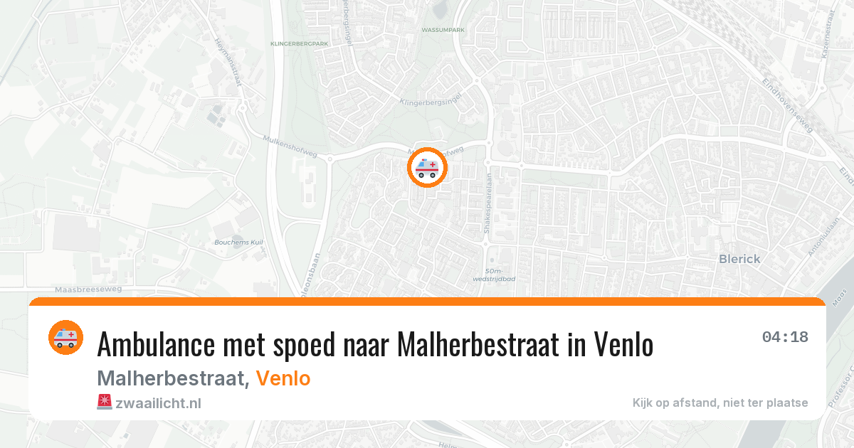 Ambulance met spoed naar Malherbestraat in Venlo — 7 aug 2026