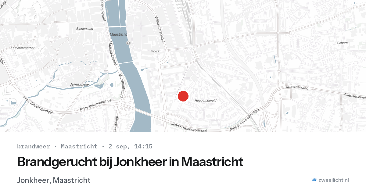 Brandgerucht bij Jonkheer in Maastricht — 2 sep 2026
