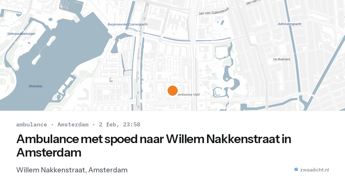 Ambulance met spoed naar Willem Nakkenstraat in Amsterdam — 2 feb 2026