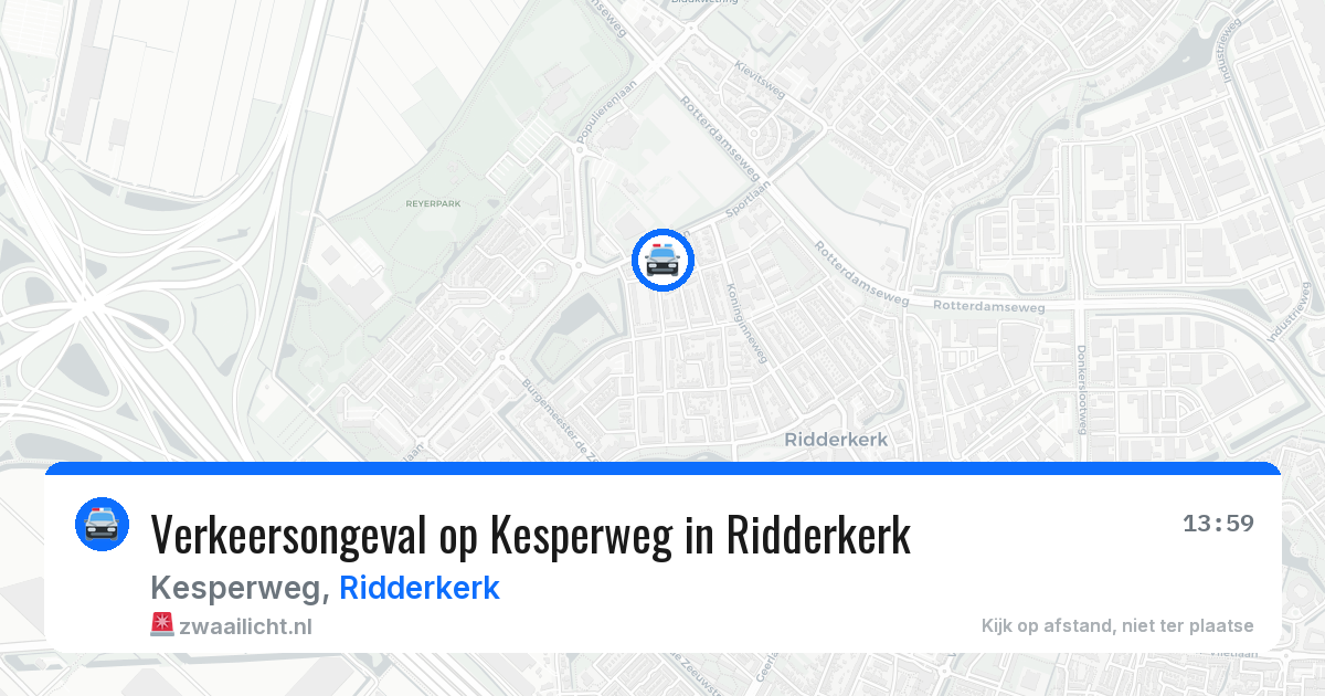 Verkeersongeval op Kesperweg in Ridderkerk — 24 mei 2026