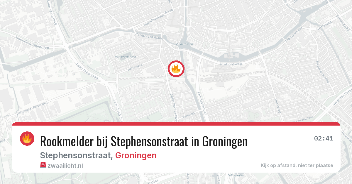 Rookmelder bij Stephensonstraat in Groningen — 15 jun 2026