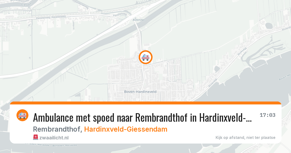 Ambulance met spoed naar Rembrandthof in Hardinxveld-Giessendam — 18 apr 2026