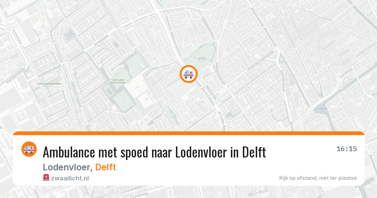 Ambulance met spoed naar Lodenvloer in Delft — 13 jun 2026