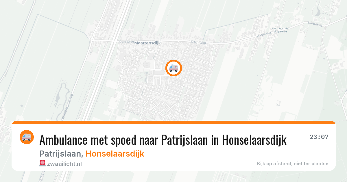 Ambulance met spoed naar Patrijslaan in Honselaarsdijk — 12 jun 2026