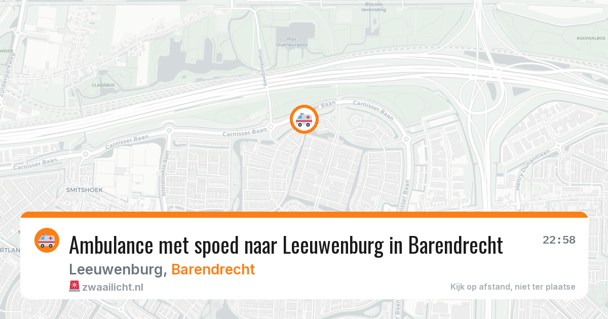 Ambulance met spoed naar Leeuwenburg in Barendrecht — 7 aug 2026