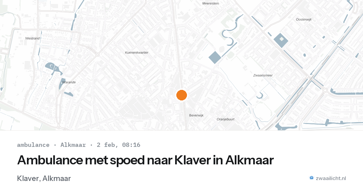 Ambulance met spoed naar Klaver in Alkmaar — 2 feb 2026