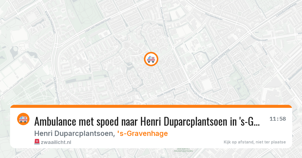 Ambulance met spoed naar Henri Duparcplantsoen in 's-Gravenhage — 4 jul 2026