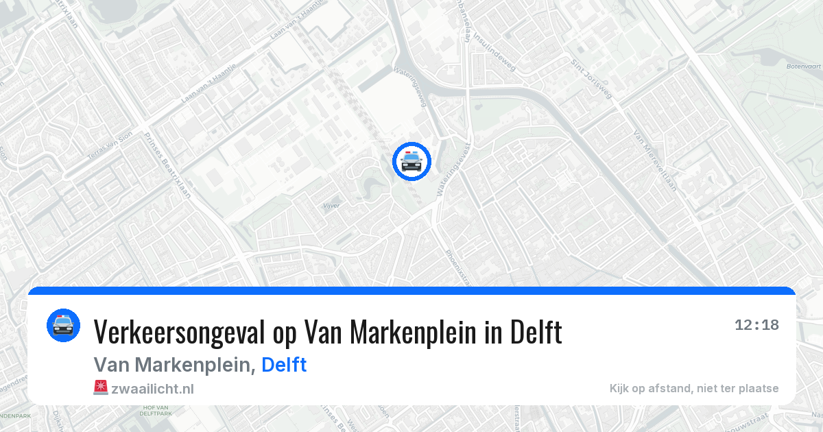 Verkeersongeval op Van Markenplein in Delft — 7 jul 2026