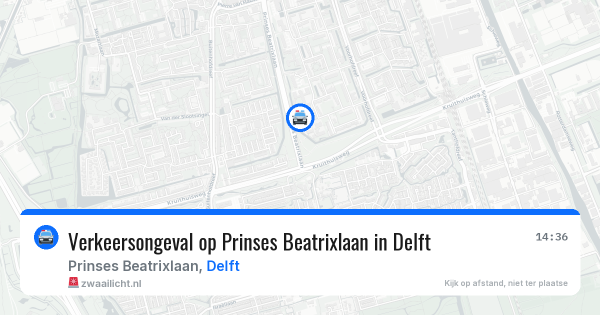 Verkeersongeval op Prinses Beatrixlaan in Delft — 16 jul 2026