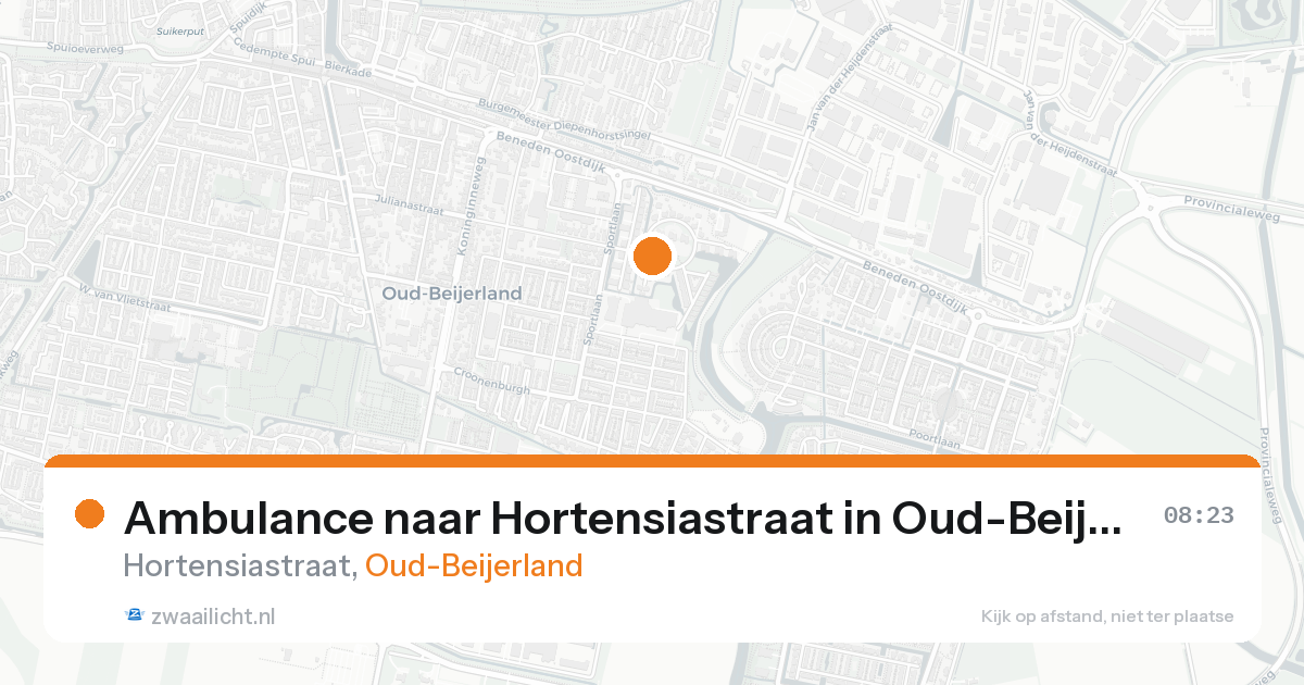 Ambulance naar Hortensiastraat in Oud-Beijerland — 18 aug 2026