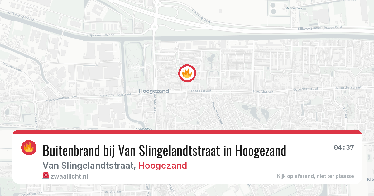 Buitenbrand bij Van Slingelandtstraat in Hoogezand — 17 mrt 2026