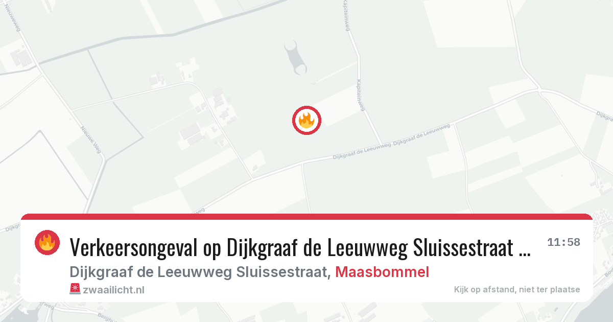 Verkeersongeval op Dijkgraaf de Leeuwweg Sluissestraat in Maasbommel — 31 jan 2026