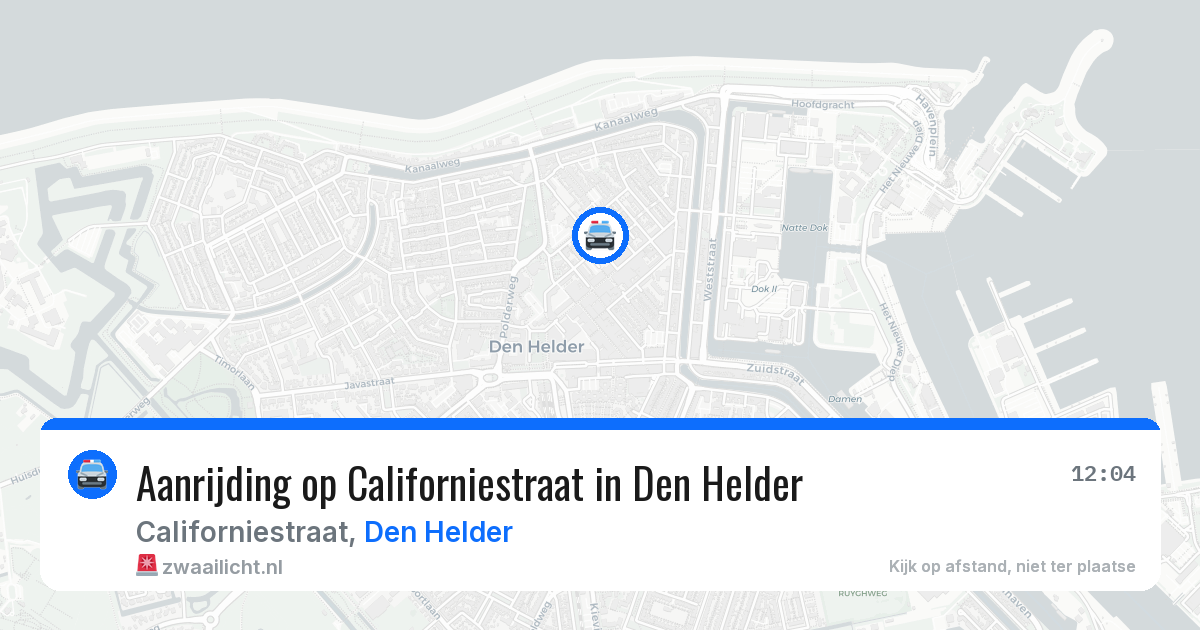 Aanrijding op Californiestraat in Den Helder — 25 mrt 2026