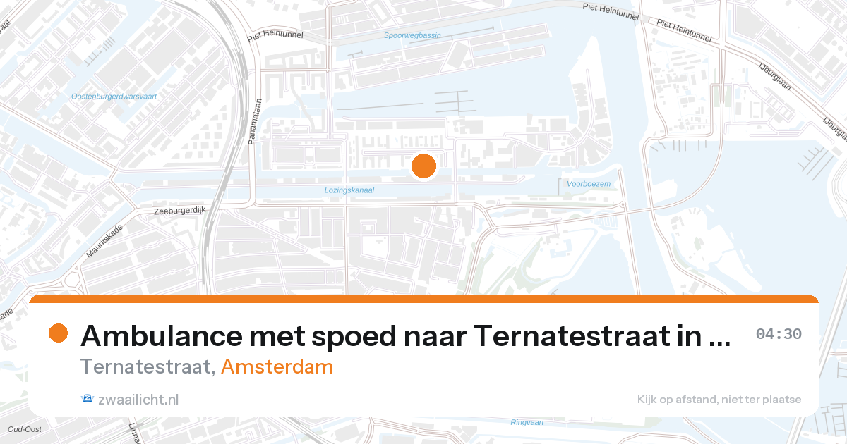 Ambulance met spoed naar Ternatestraat in Amsterdam — 28 aug 2026