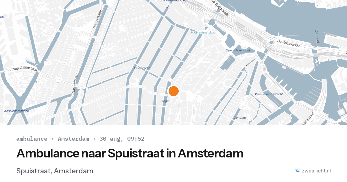 Ambulance naar Spuistraat in Amsterdam — 30 aug 2026