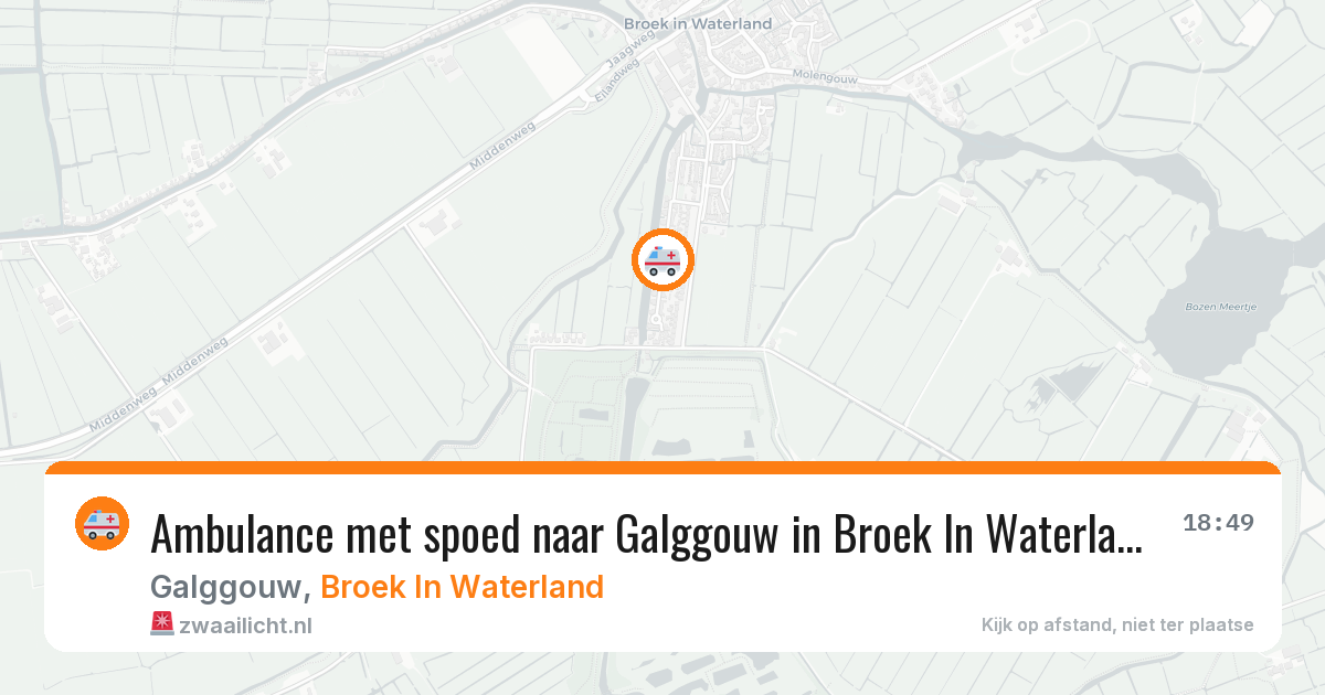 Ambulance met spoed naar Galggouw in Broek In Waterland — 15 mrt 2026