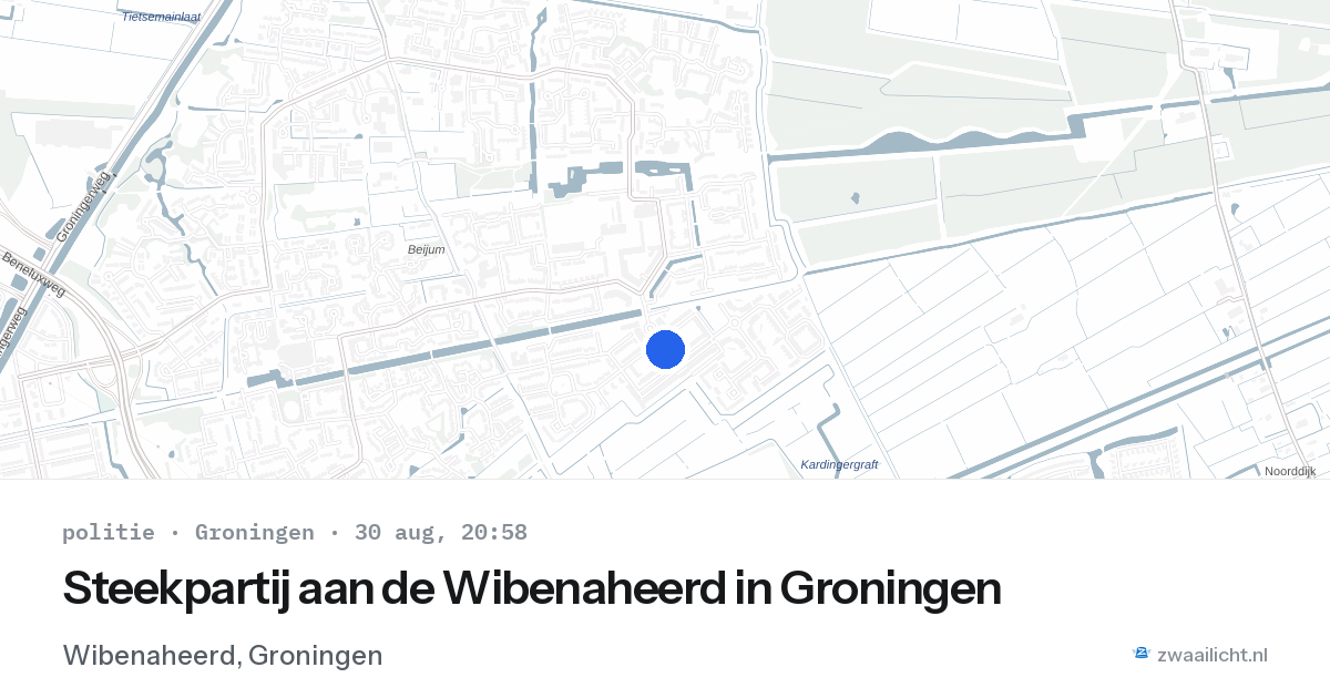 Steekpartij aan de Wibenaheerd in Groningen — 30 aug 2026