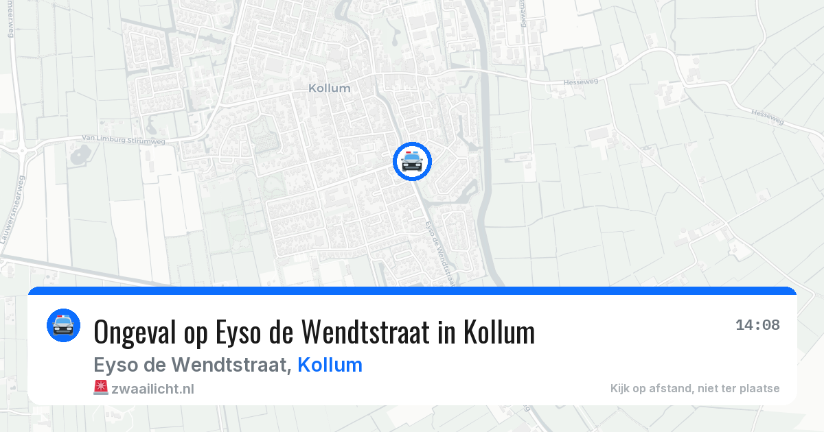 Ongeval op Eyso de Wendtstraat in Kollum — 18 jul 2026