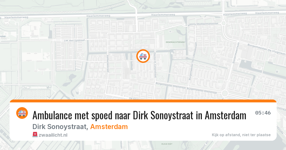 Ambulance met spoed naar Dirk Sonoystraat in Amsterdam — 11 jul 2026