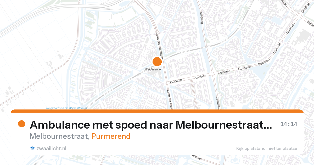 Ambulance met spoed naar Melbournestraat in Purmerend — 11 jun 2026