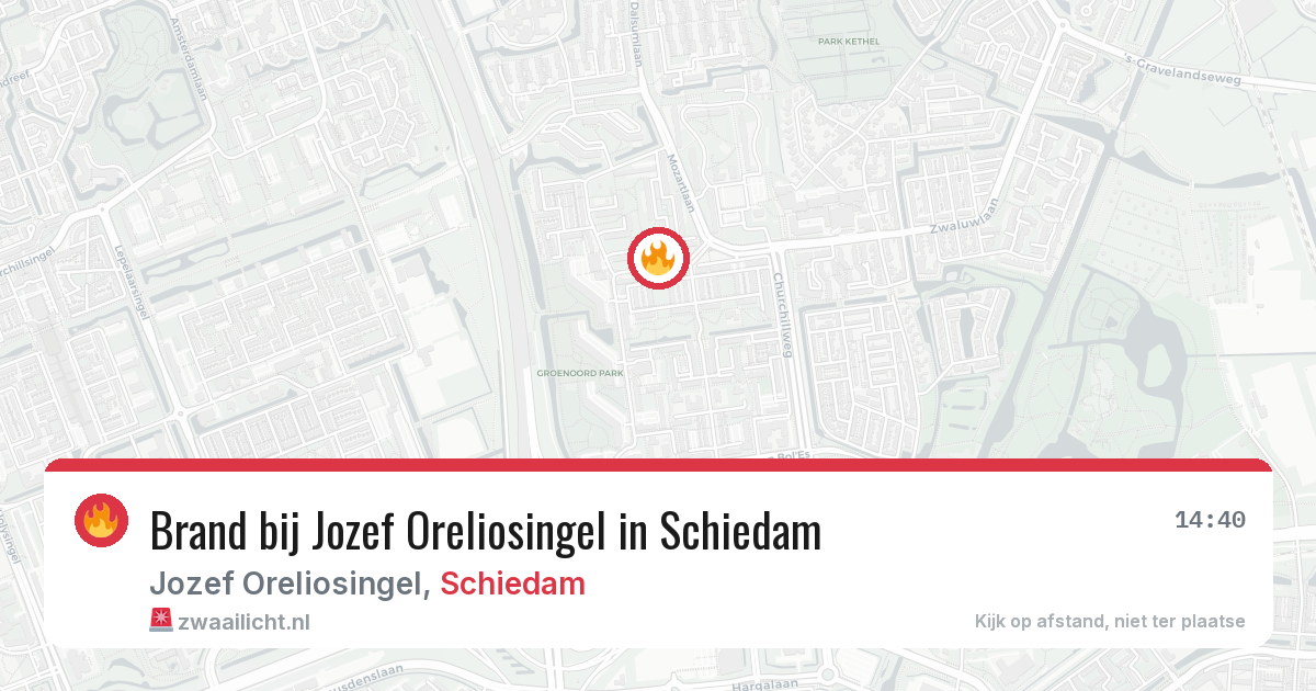 Brand bij Jozef Oreliosingel in Schiedam — 13 jun 2026