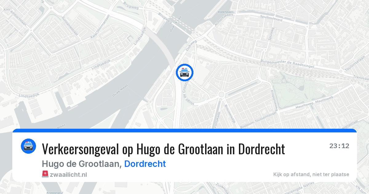 Verkeersongeval op Hugo de Grootlaan in Dordrecht — 10 jun 2026
