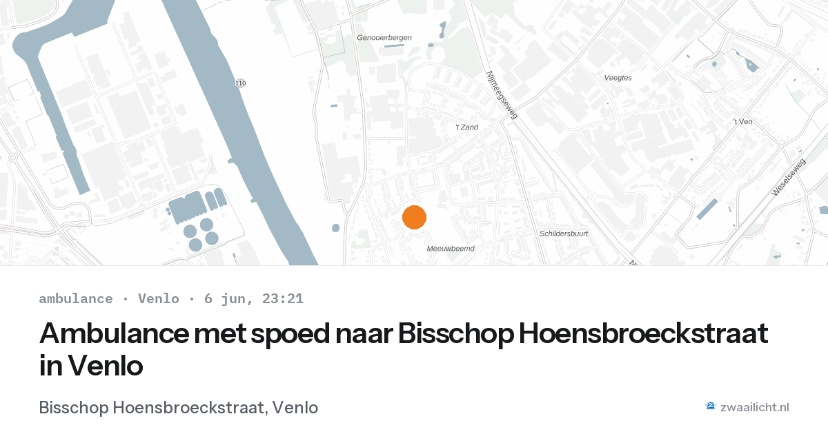 Ambulance met spoed naar Bisschop Hoensbroeckstraat in Venlo — 6 jun 2026