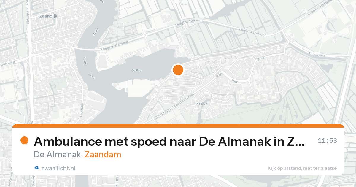 Ambulance met spoed naar De Almanak in Zaandam — 17 aug 2026