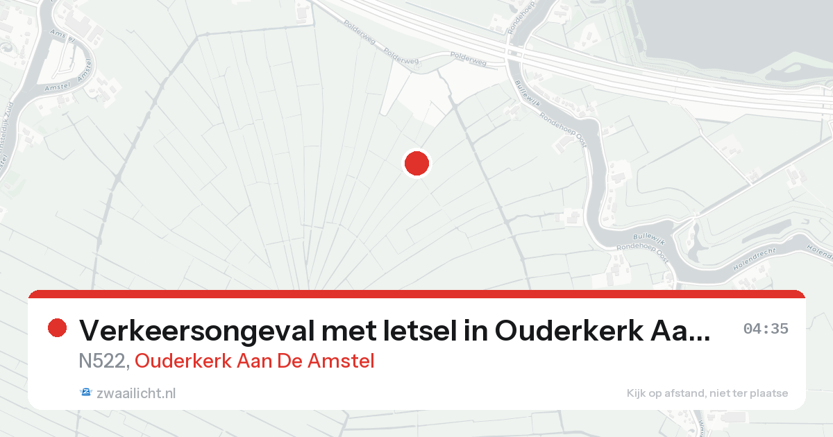 Verkeersongeval met letsel in Ouderkerk Aan De Amstel — 22 aug 2026