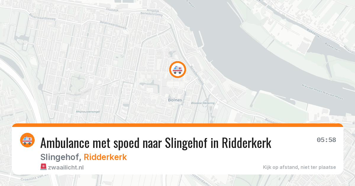 Ambulance met spoed naar Slingehof in Ridderkerk — 22 jul 2026