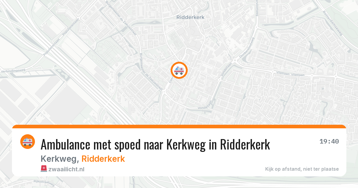 Ambulance met spoed naar Kerkweg in Ridderkerk — 1 aug 2026