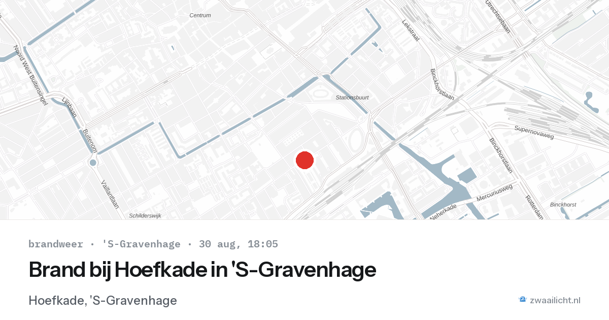 Brand bij Hoefkade in 'S-Gravenhage — 30 aug 2026