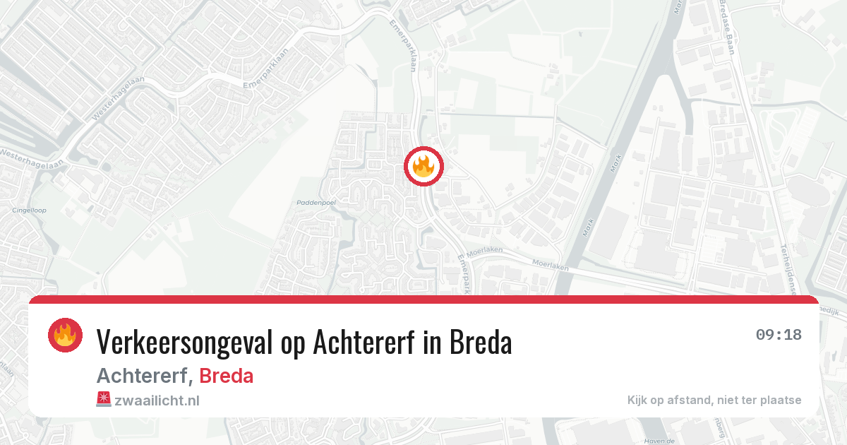 Verkeersongeval op Achtererf in Breda — 19 jul 2026