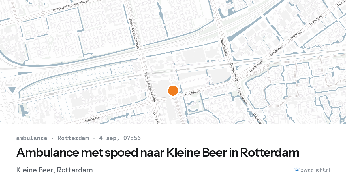 Ambulance met spoed naar Kleine Beer in Rotterdam — 4 sep 2026