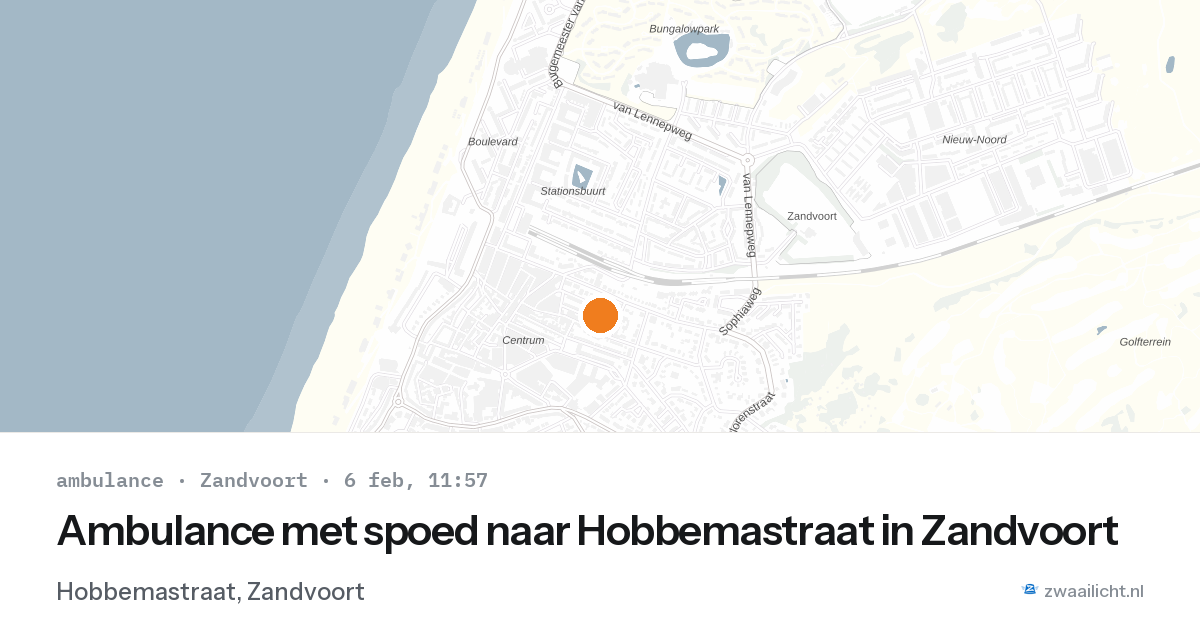 Ambulance met spoed naar Hobbemastraat in Zandvoort — 6 feb 2026