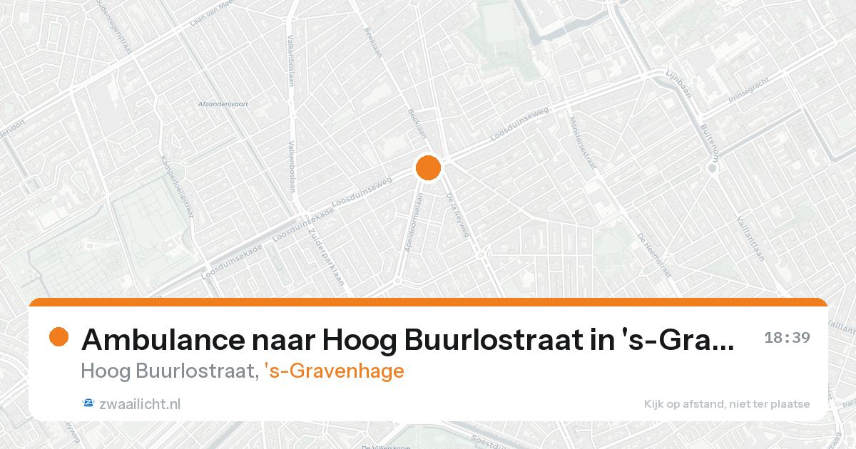 Ambulance naar Hoog Buurlostraat in 's-Gravenhage — 22 aug 2026