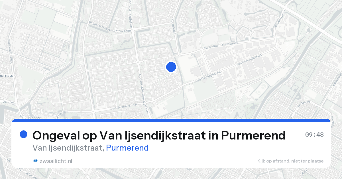 Ongeval op Van Ijsendijkstraat in Purmerend — 24 aug 2026