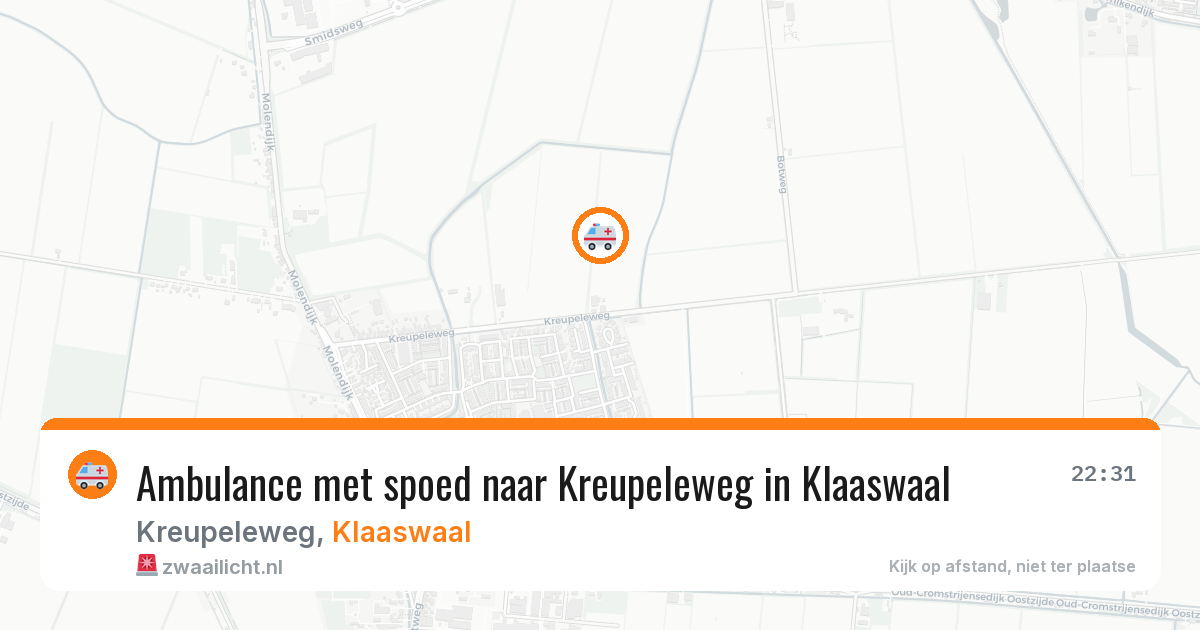 Ambulance met spoed naar Kreupeleweg in Klaaswaal — 13 apr 2026