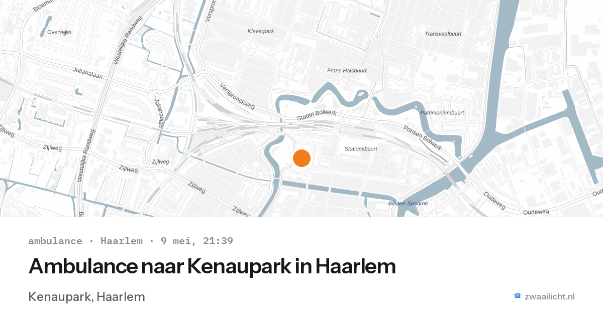 Ambulance naar Kenaupark in Haarlem — 9 mei 2026