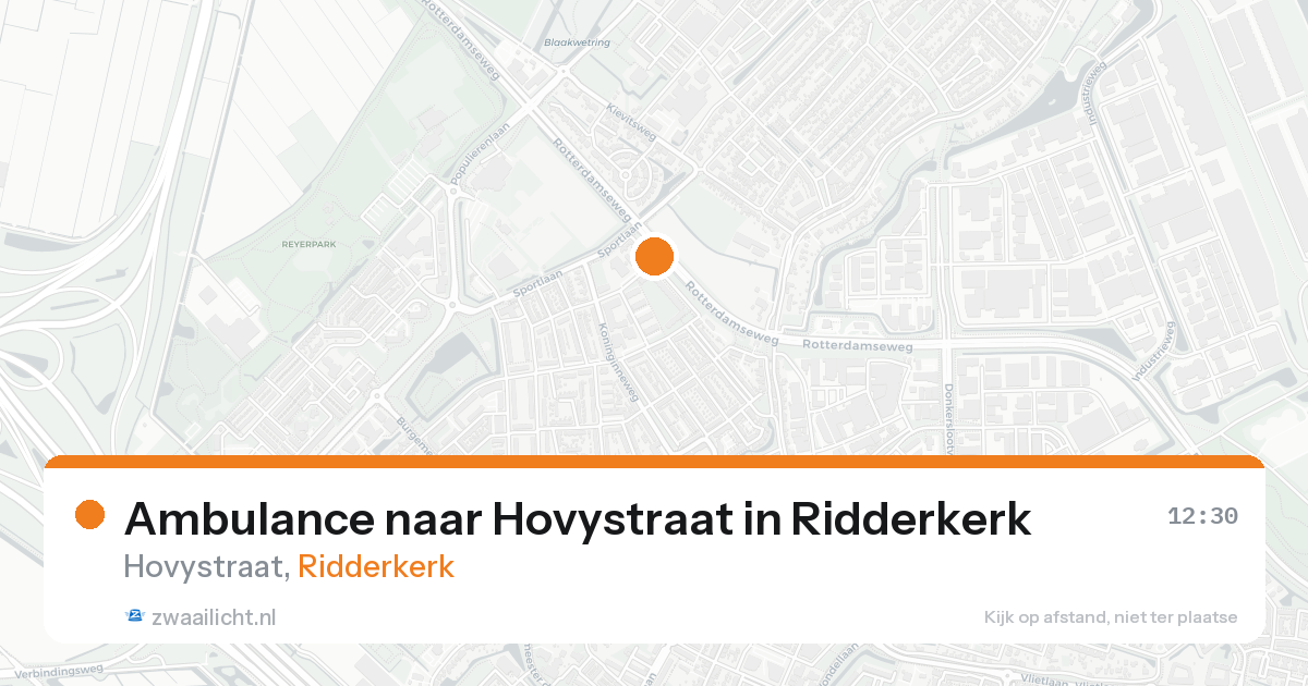 Ambulance naar Hovystraat in Ridderkerk — 15 aug 2026