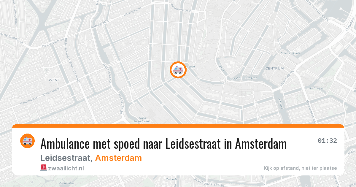 Ambulance met spoed naar Leidsestraat in Amsterdam — 31 jul 2026