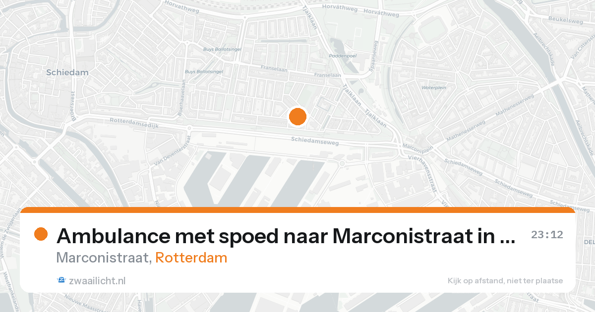 Ambulance met spoed naar Marconistraat in Rotterdam — 15 aug 2026
