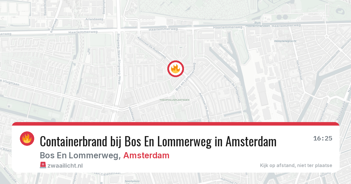 Containerbrand bij Bos En Lommerweg in Amsterdam — 29 jun 2026