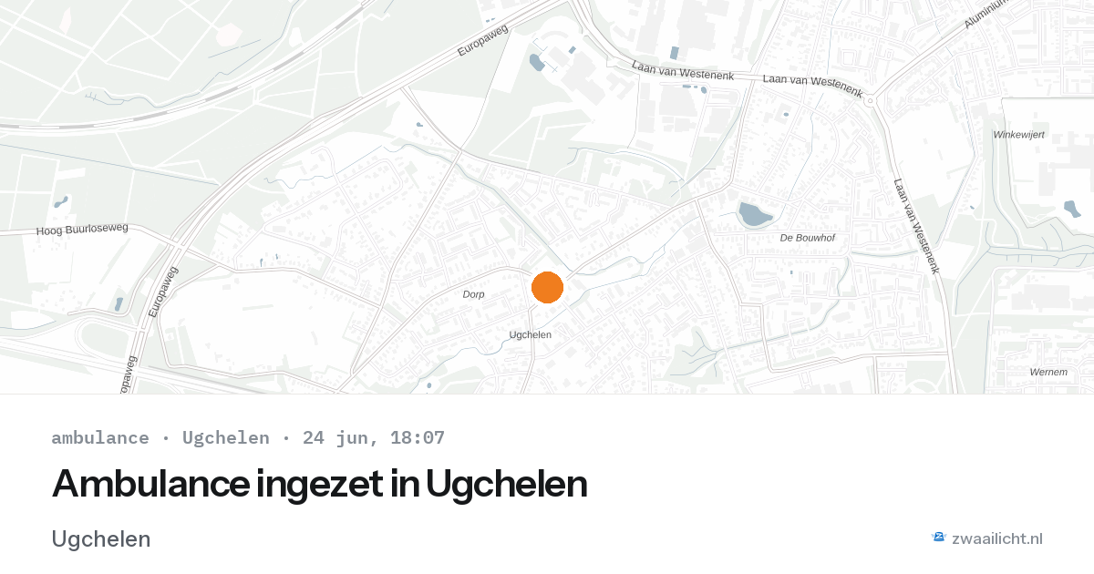 Ambulance ingezet in Ugchelen — 24 jun 2026