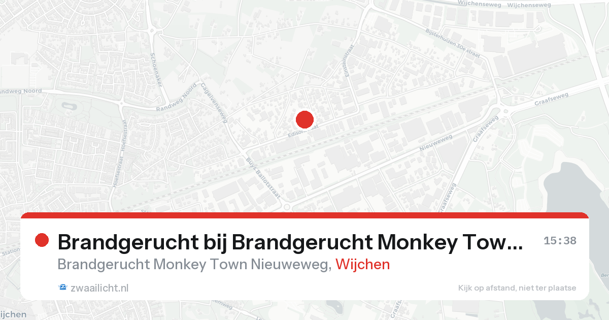 Brandgerucht bij Brandgerucht Monkey Town Nieuweweg in Wijchen — 7 feb 2026