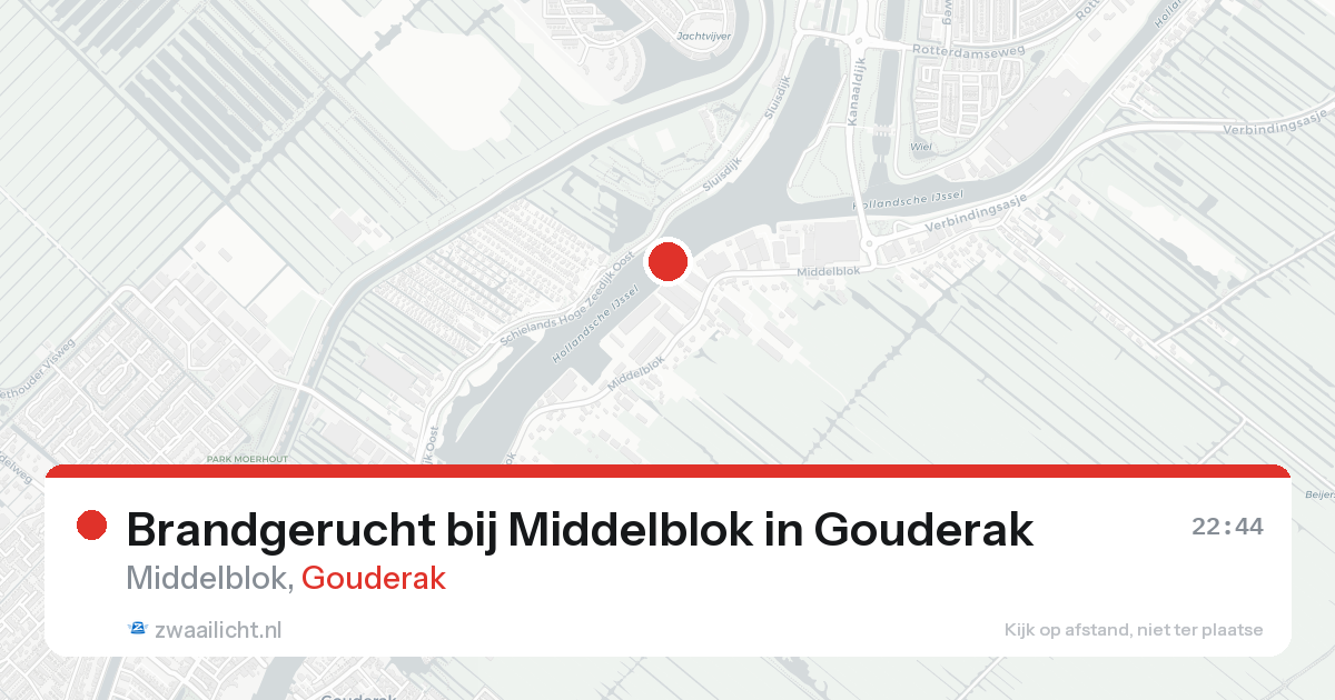 Brandgerucht bij Middelblok in Gouderak — 17 aug 2026