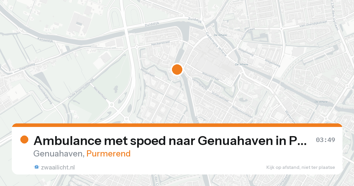 Ambulance met spoed naar Genuahaven in Purmerend — 29 mei 2026