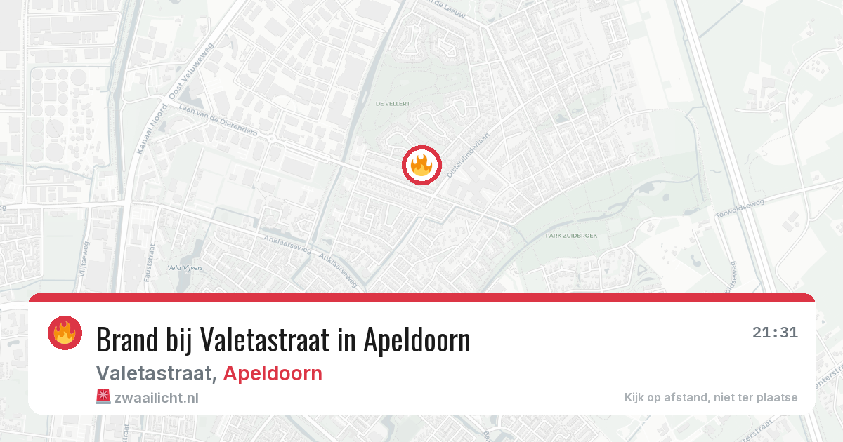 Brand bij Valetastraat in Apeldoorn — 18 mei 2026